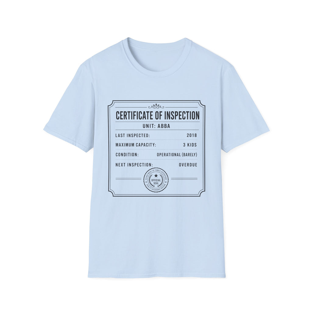 Abba Inspection Certificate T-Shirt